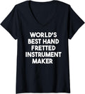 Womens World's Best Hand Fretted Instrument Maker V-Neck Apparel | US Viral Style | Aesthetic Fit