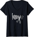 Womens Crochet Love Crochet Heart Yarn Knitting I Love Crochet V-Neck Yarn Supply | Trending 2025 | Best Seller Choice