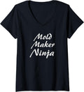 Womens Mold Maker Tshirt Job Occupation Funny Work Title V-Neck T-Shirt | US Viral Style | Must-Have Style