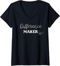 Womens Difference Maker V-Neck Apparel | Best Seller Pick | Aesthetic Fit