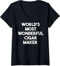 Womens World's Most Wonderful Cigar Maker V-Neck Apparel | High Search Volume | Perfect Gift Idea