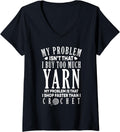 I Shop Faster Than I Crochet Crocheting Funny Yarn Lover V-Neck Yarn Supply | Viral US Pick | High CTR Title
