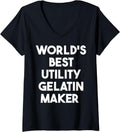 Womens World's Best Utility Gelatin Maker V-Neck Apparel | US Viral Style | Comfort Daily Wear