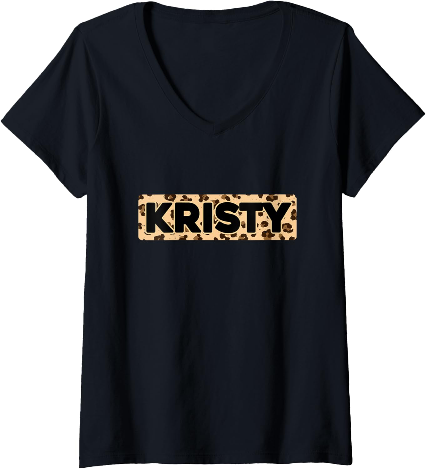 Funny Kristy Leopard Print Personalized Name Kristy V Neck Apparel Premium Print Best Seller Look