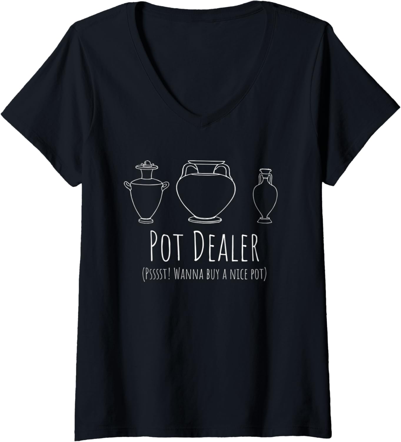 Womens Pot Dealer Clay Ceramic Illustration Pottery Maker Sculptor V-Neck Apparel | Trending 2025 | Aesthetic Fit