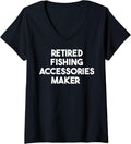 Womens Retired Fishing Accessories Maker V-Neck Apparel | Best Seller Pick | Aesthetic Fit