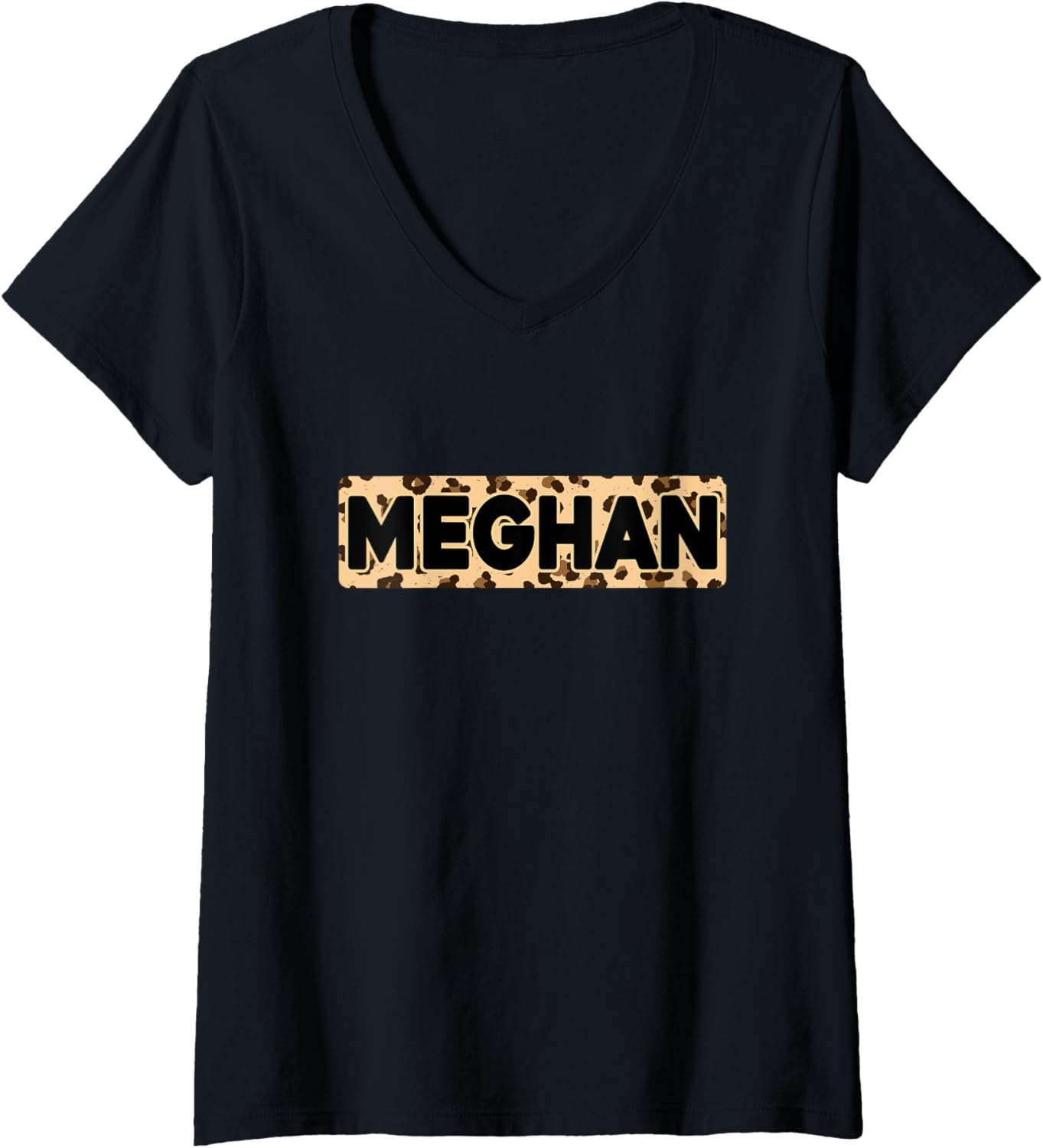 Funny Meghan Leopard Print Personalized Name Meghan V Neck Apparel Comfort Fit Gift Ready