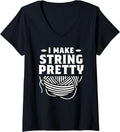 I Make String Pretty Crocheting Knitting Yarn Crochet V-Neck Yarn Supply | Premium Quality | Best Seller Choice