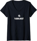 Womens Funny Yarnologist Shirt Gift Knitters Crocheters Yarn V-Neck T-Shirt | Trending 2025 | Perfect for Crafters