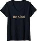 Womens Cool Be Kind Inspirational Leopard Cheetah Print V Neck Apparel Comfort Fit Gift Ready