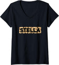 Funny Stella Leopard Print Personalized Name Stella V Neck Apparel Viral TikTok Find Fan Favorite