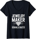 Womens Jewelry Maker Genuine & Trusted V-Neck Apparel | High Search Volume | Perfect Gift Idea