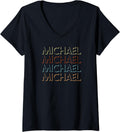 Womens Michael First Name Tshirt My Personalized Tee Named V-Neck T-Shirt | Perfect Gift Idea