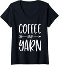 Womens Coffee And Yarn V-Neck Yarn Supply | Top Rated | High CTR Title
