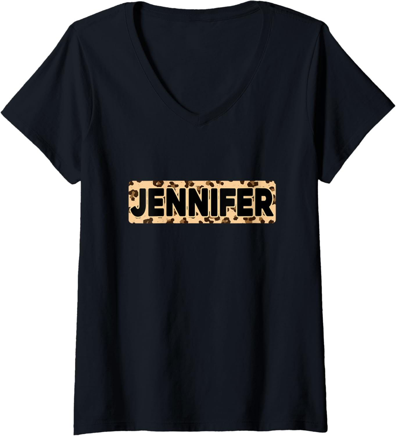 Funny Jennifer Leopard Print Personalized Name Jennifer V Neck Apparel Comfort Fit Everyday Wear