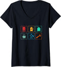 Womens Barista Equipment, Coffeemaker Tools Coffee Maker Dad V-Neck Apparel | US Viral Style | Perfect Gift Idea