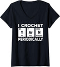 Womens I Crochet Yarn Periodically Funny Knitting Lover Knitter V-Neck Yarn Supply | Top Rated | Customer Favorite