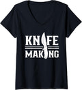 Womens Knife Making Lover Knives Maker Hobby V-Neck Apparel | Premium Quality | Comfort Daily Wear
