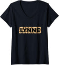 Funny Lynne Leopard Print Personalized Name Lynne V Neck Apparel Comfort Fit US Top Pick