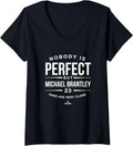 Womens Nobody is Perfect MLBPA Michael Brantley Baseball Player V-Neck Apparel | Everyday Casual Wear