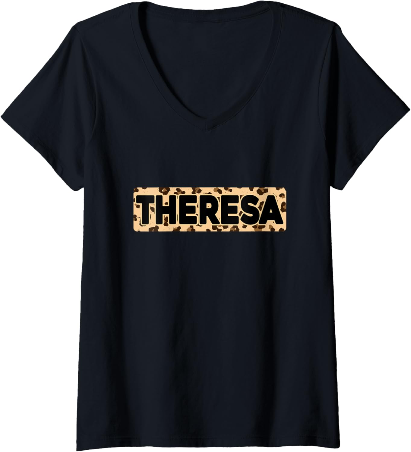 Funny Theresa Leopard Print Personalized Name Theresa V Neck Apparel Trending US Gift Ready