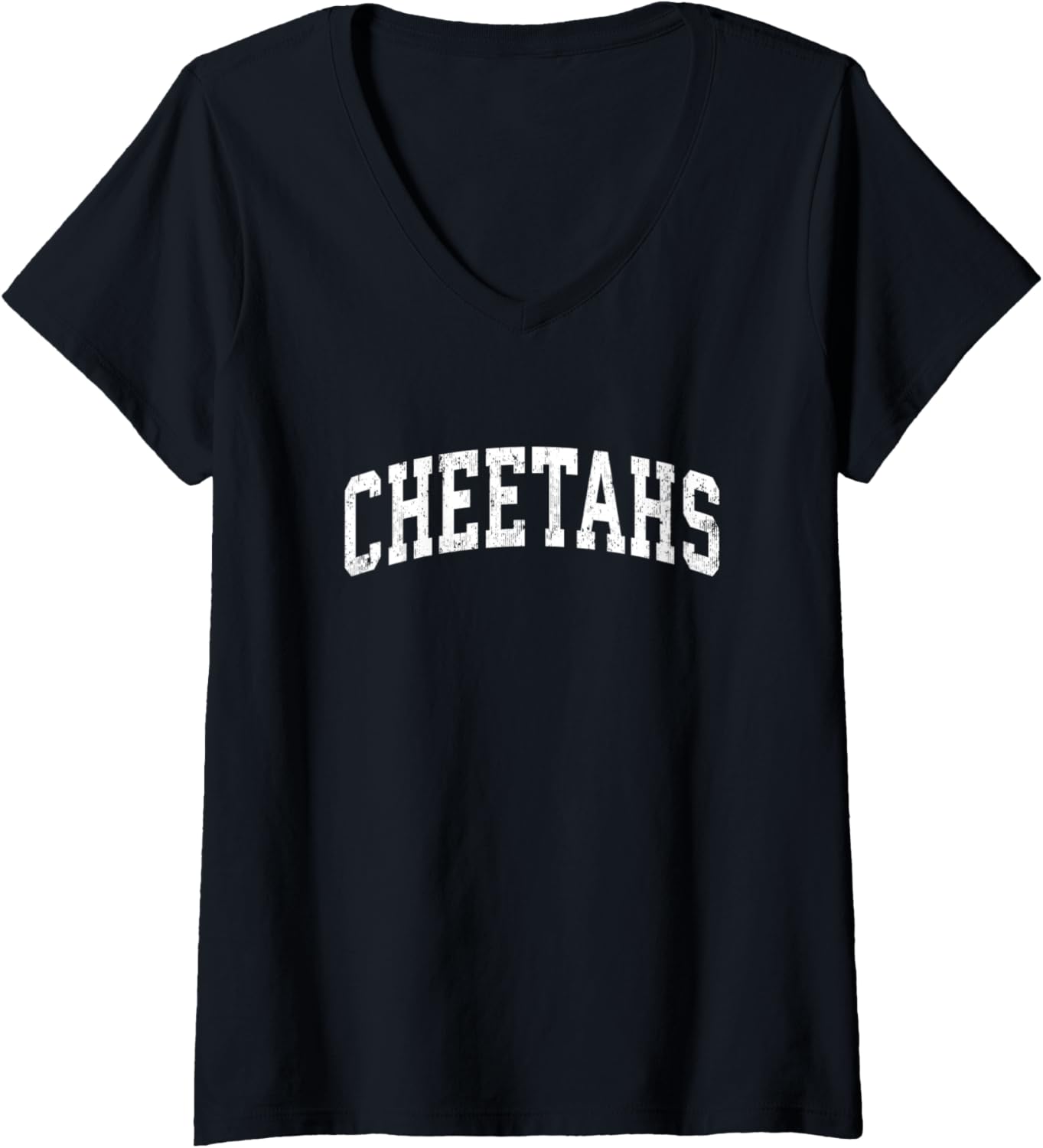 Womens Cheetahs Mascot Vintage Athletic Sports Name Design V Neck Apparel Streetwear Style Best Seller Look