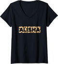 Funny Alisha Leopard Print Personalized Name Alisha V Neck Apparel Viral TikTok Find US Top Pick