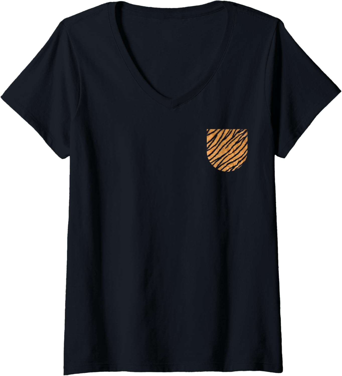 Womens Tiger Print Pocket Pattern for A Cool Wild Cat Animal Lover V Neck Apparel Premium Print Hot Right Now
