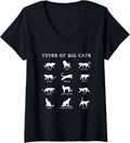 Womens Amazing Cats Cheetah Tiger Leopard Serval Types Of Big Cats V Neck Apparel Comfort Fit Best Seller Look