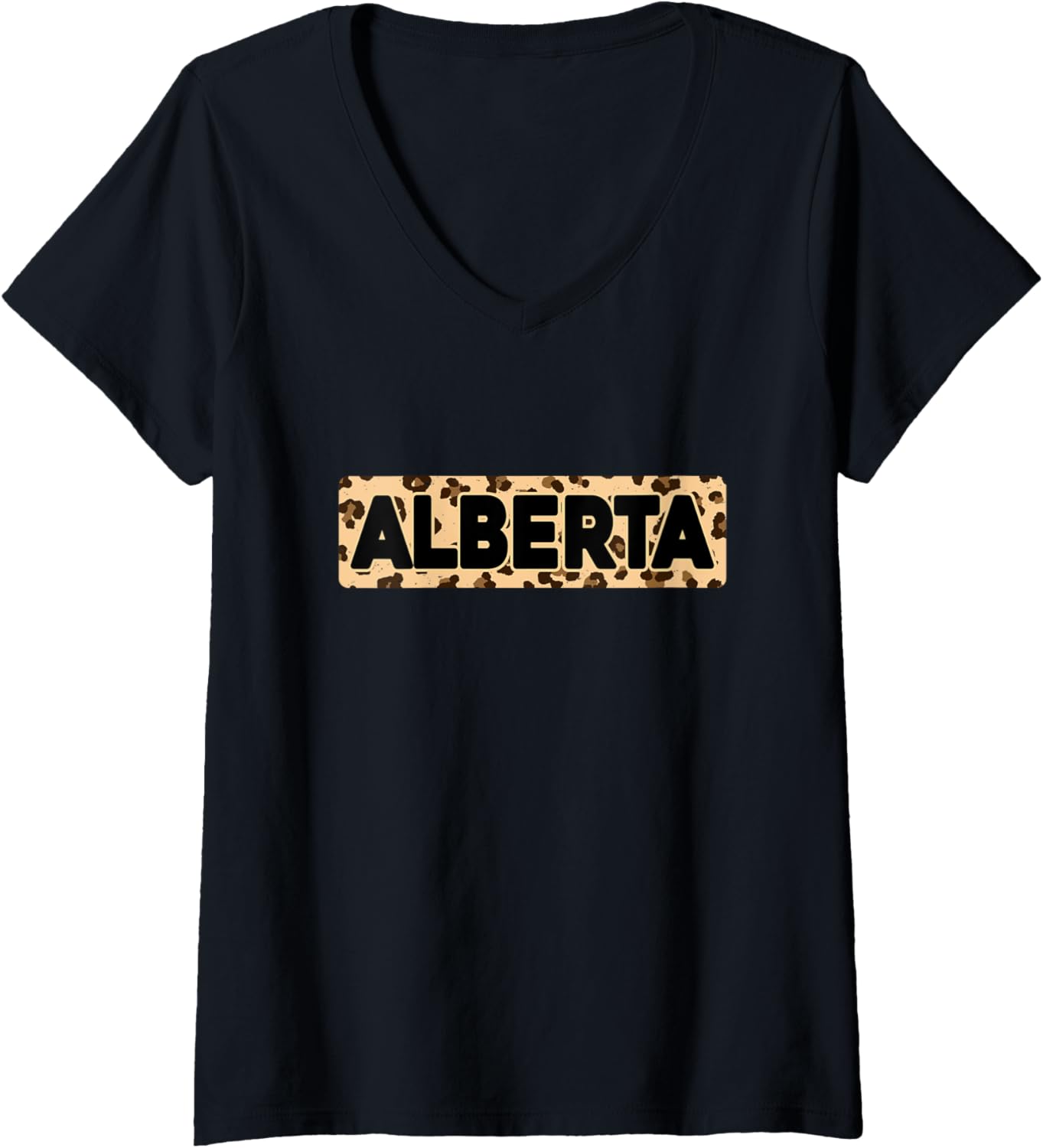 Funny Alberta Leopard Print Personalized Name Alberta V Neck Apparel Comfort Fit Everyday Wear