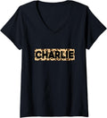 Funny Charlie Leopard Print Personalized Name Charlie V Neck Apparel Viral TikTok Find US Top Pick