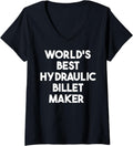 Womens World's Best Hydraulic Billet Maker V-Neck Apparel | High Search Volume | Perfect Gift Idea