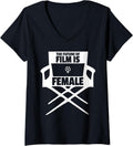 Womens The Future Of Film - Women Filmmakers - Female Film Director V-Neck Apparel | High Search Volume | Comfort Daily ...