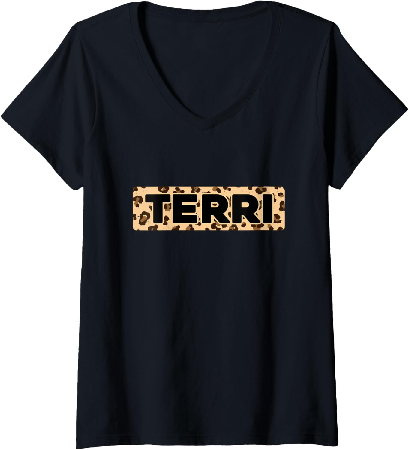 Funny Terri Leopard Print Personalized Name Terri V Neck Apparel Viral TikTok Find Fan Favorite