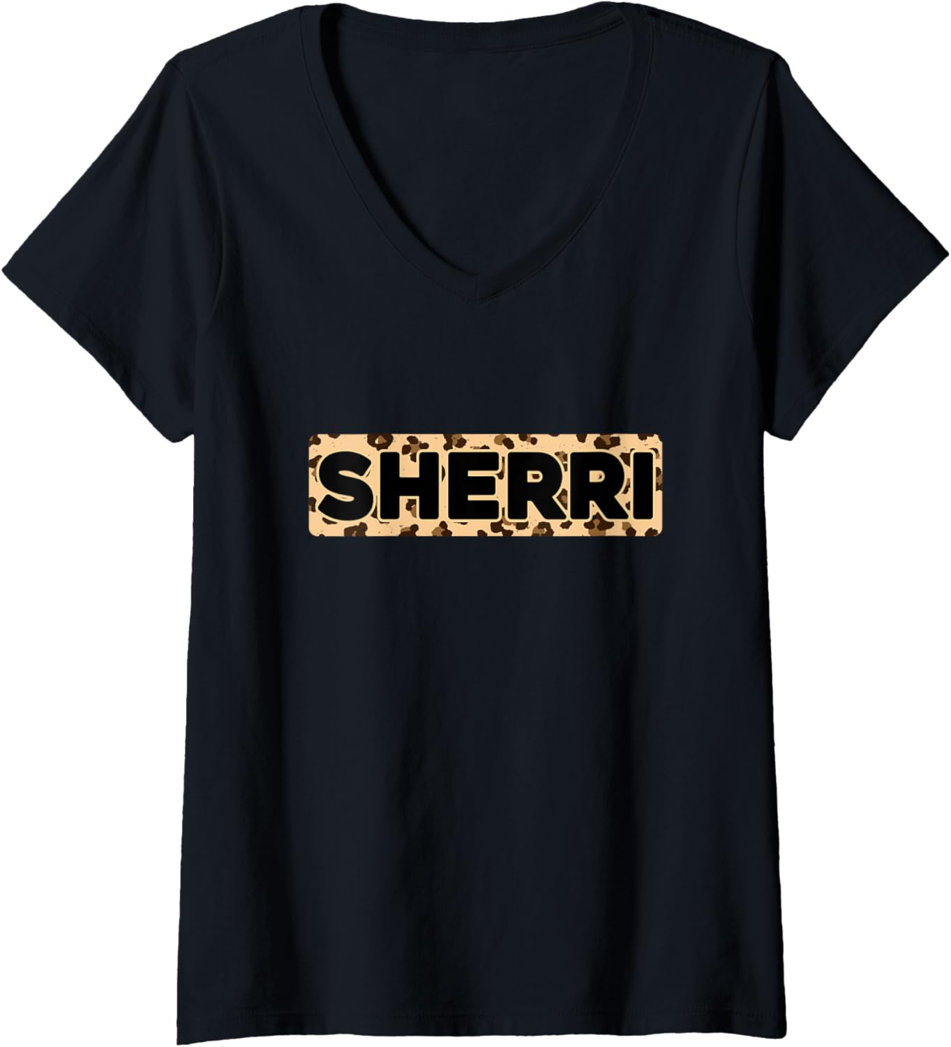 Funny Sherri Leopard Print Personalized Name Sherri V Neck Apparel Premium Print Everyday Wear