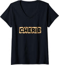 Funny Cherie Leopard Print Personalized Name Cherie V Neck Apparel Premium Print Gift Ready