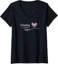 Womens Weaving is a work of heart Cute Weavers V-Neck Apparel | High Search Volume | Customer Favorite