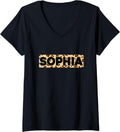Funny Sophia Leopard Print Personalized Name Sophia V Neck Apparel Viral TikTok Find Gift Ready