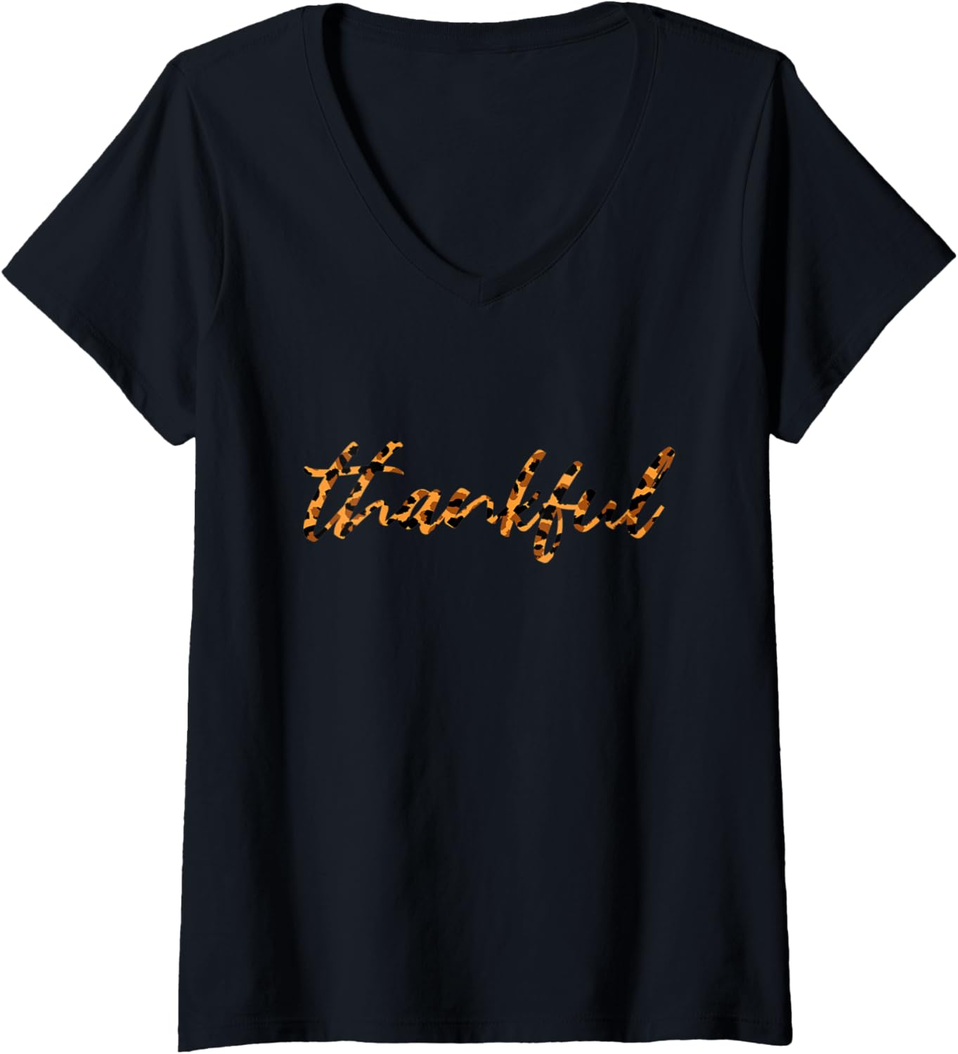 Womens Thankful Thanksgiving Cheetah Leopard Mother s Thankful V Neck Apparel Viral TikTok Find Best Seller Look