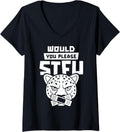 Womens Stfu African Big Cat Cheetah Would You Please Shut Up V Neck Apparel Trending US Hot Right Now
