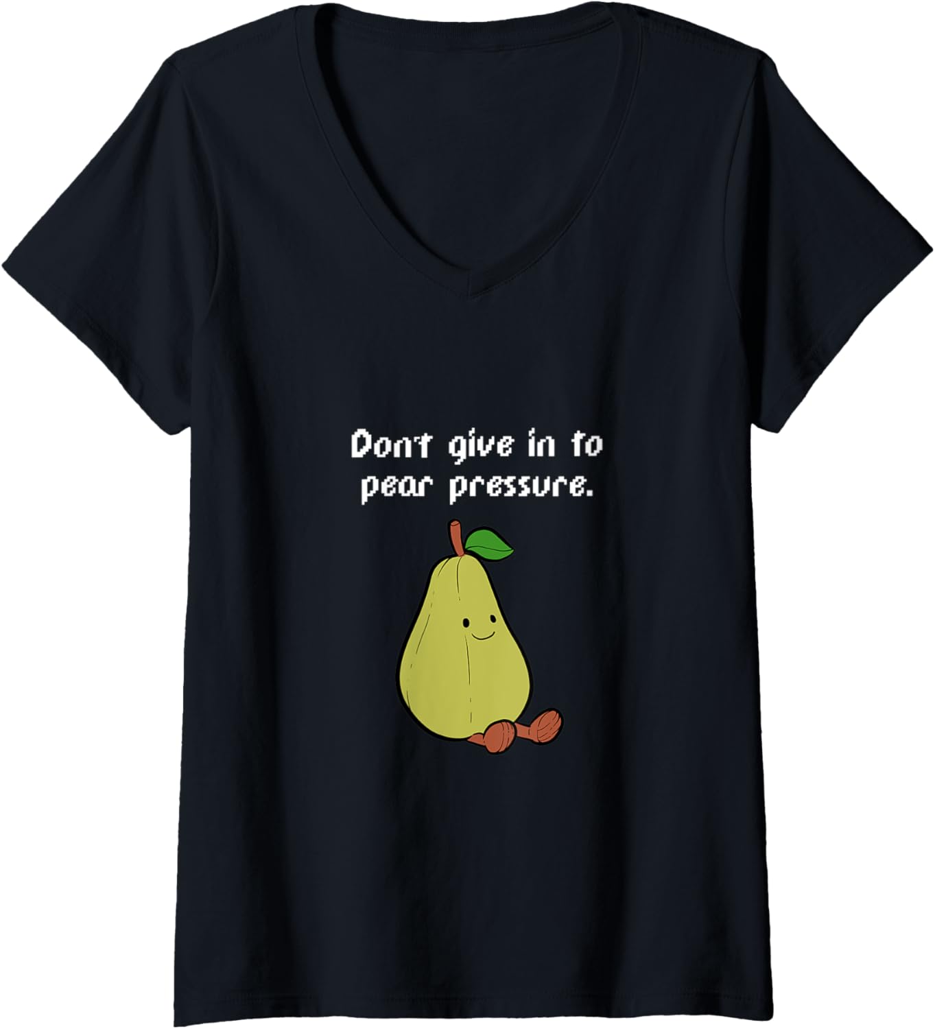 Womens Pear Cute Fruits Pun Maker V-Neck Apparel | High Search Volume | Comfort Daily Wear