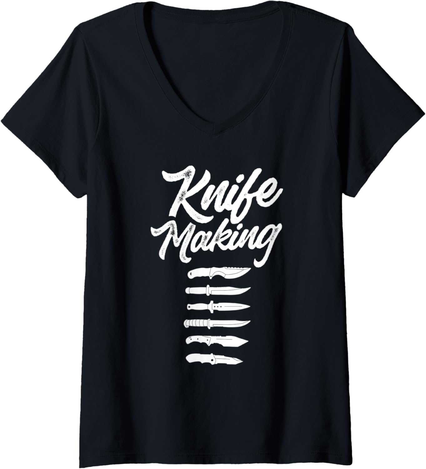 Womens Knife Making Hobby Lover Maker Knives V-Neck Apparel | Premium Quality | Comfort Daily Wear