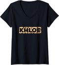 Funny Khloe Leopard Print Personalized Name Khloe V Neck Apparel Trending US Gift Ready