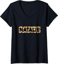 Funny Natalie Leopard Print Personalized Name Natalie V Neck Apparel High Search Demand US Top Pick
