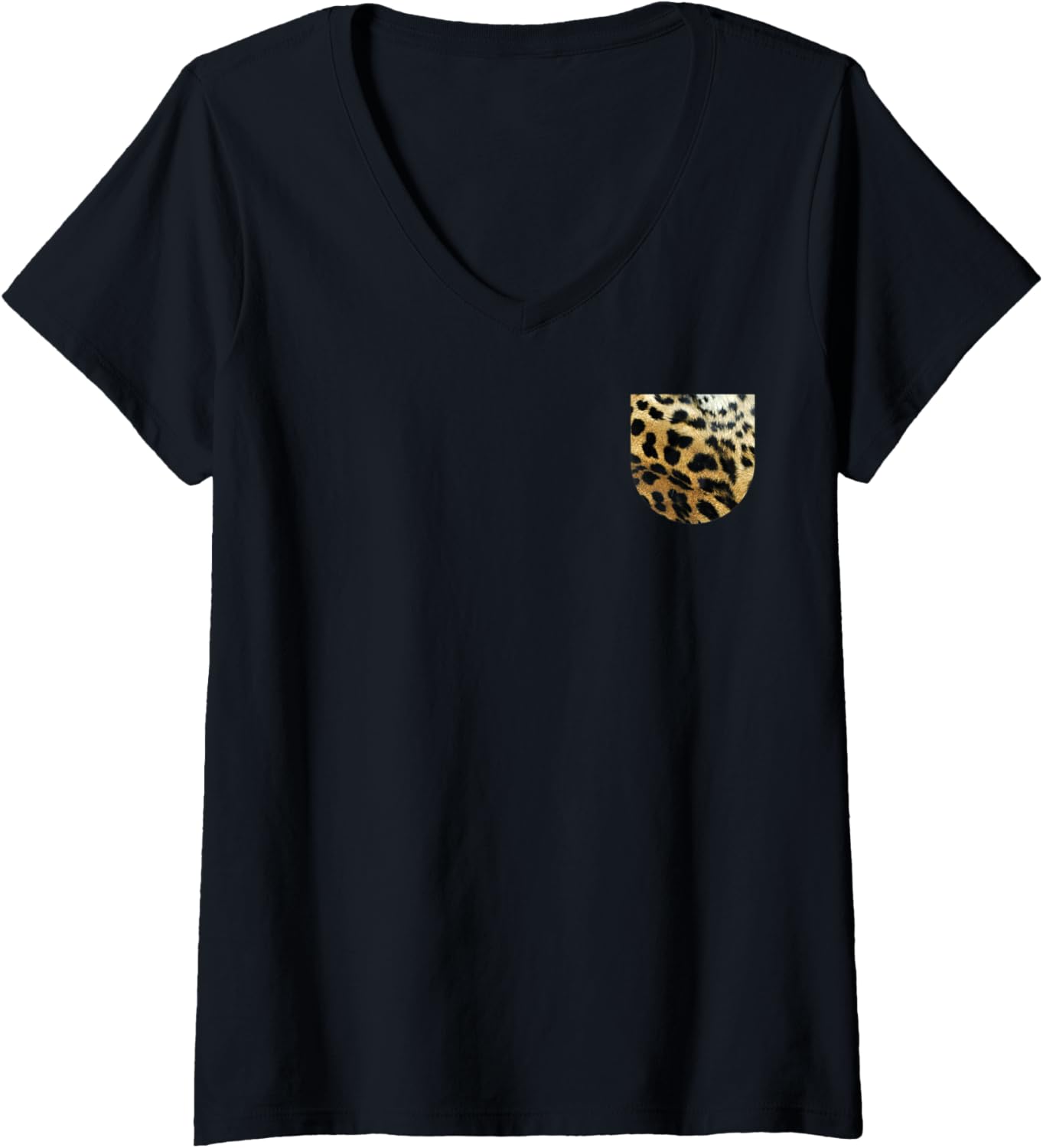 Womens Real Leopard Print Pocket A Cool Wild Cat Animal Lover V Neck Apparel Viral TikTok Find Fan Favorite