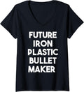 Womens Future Iron Plastic Bullet Maker V-Neck Apparel | Best Seller Pick | Perfect Gift Idea