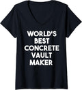 Womens World's Best Concrete Vault Maker V-Neck Apparel | Premium Quality | Must-Have Style