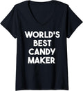 Womens World's Best Candy Maker V-Neck Apparel | Best Seller Pick | Must-Have Style