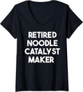 Womens Retired Noodle Catalyst Maker V-Neck Apparel | US Viral Style | Comfort Daily Wear