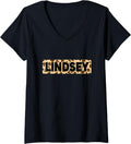 Funny Lindsey Leopard Print Personalized Name Lindsey V Neck Apparel Comfort Fit Fan Favorite